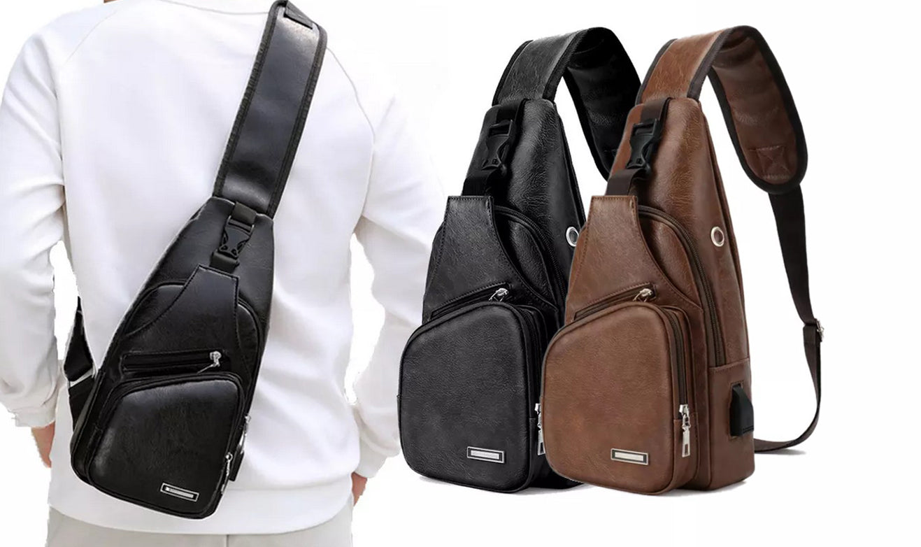 Leather Optic Sling Bag