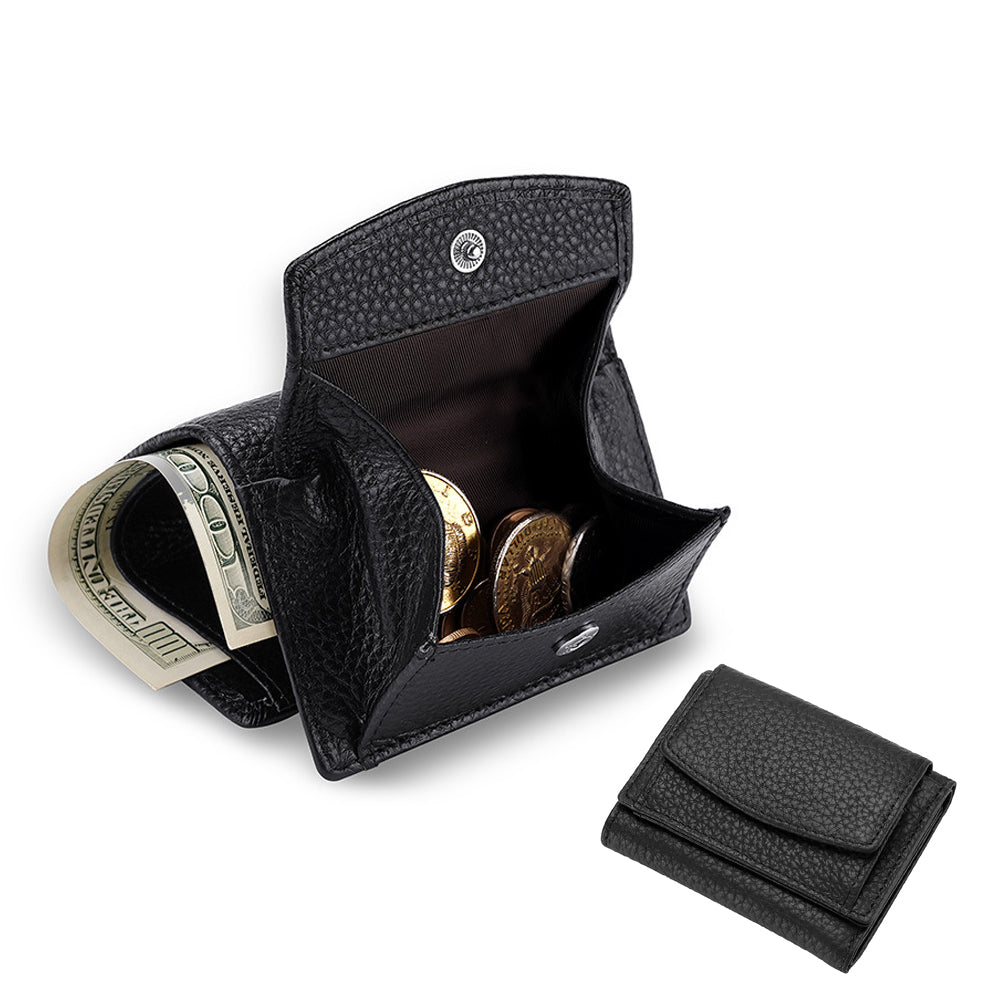 Womens small real leather purse with coin Compartment