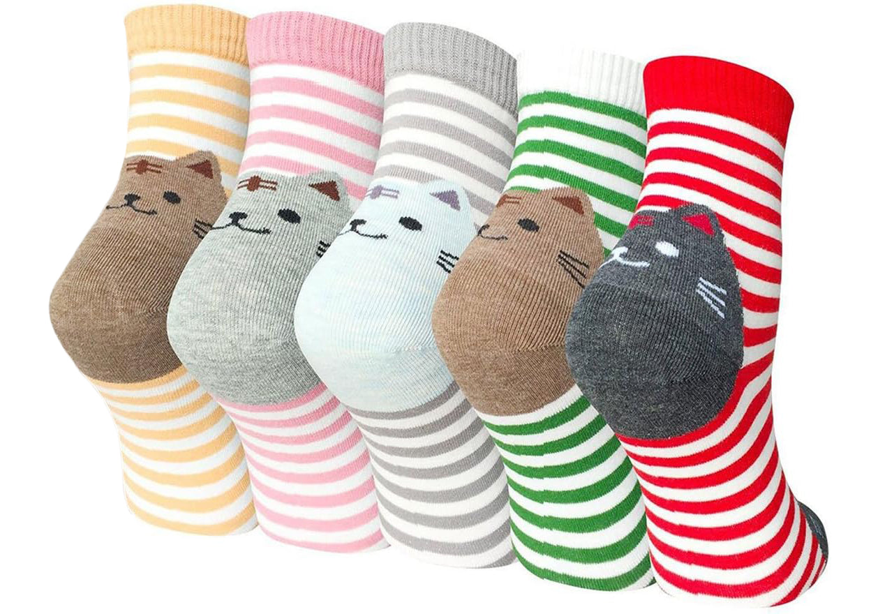 Womens Animal Print Socks Set of 10