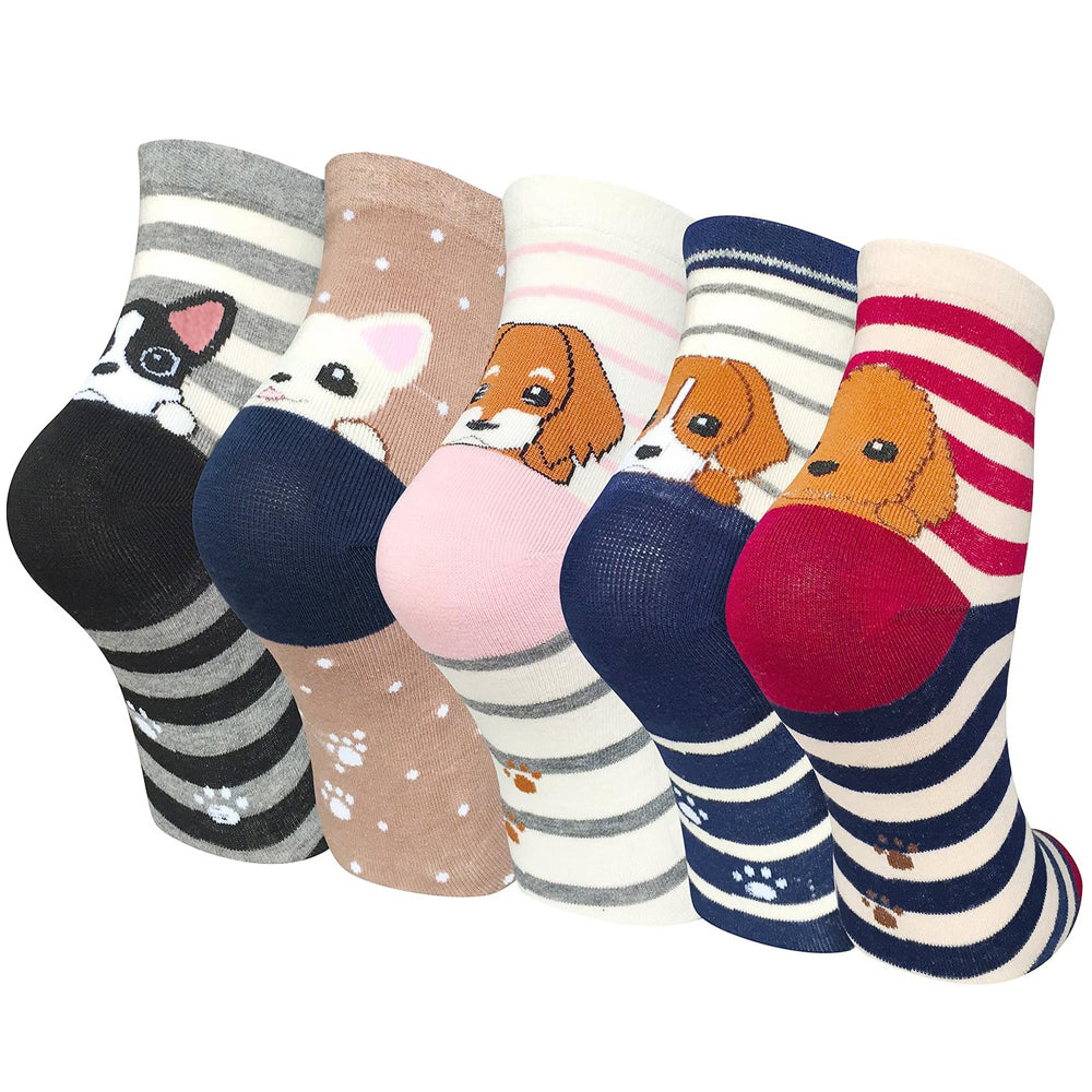 Womens Animal Print Socks Set of 10