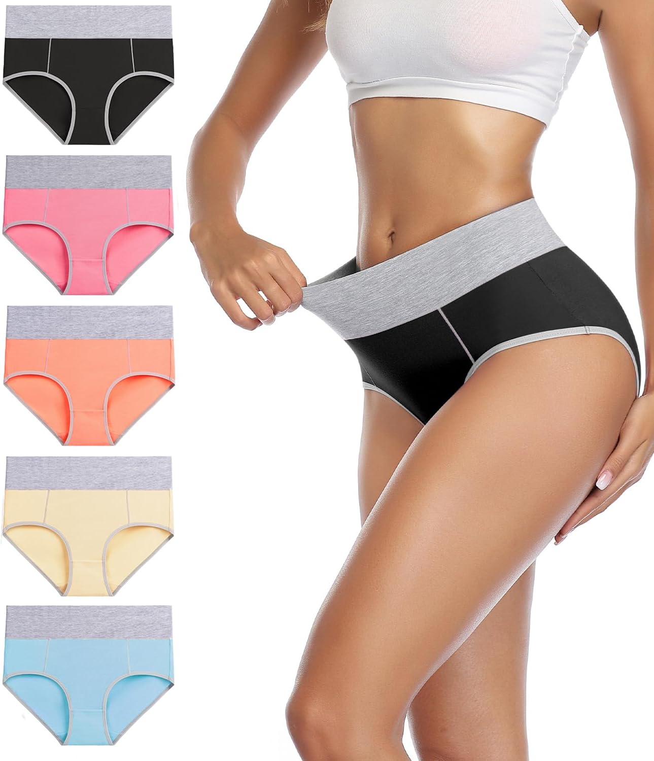 Womens Cotton High Waist Briefs
