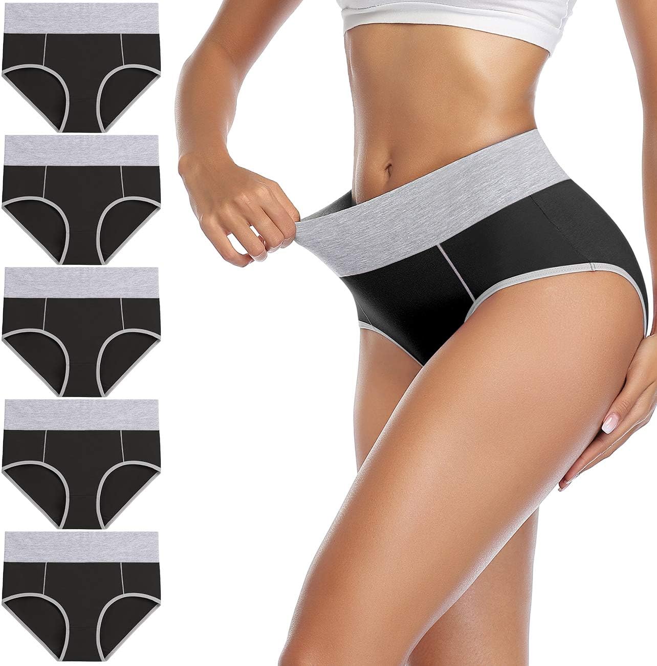 Womens Cotton High Waist Briefs