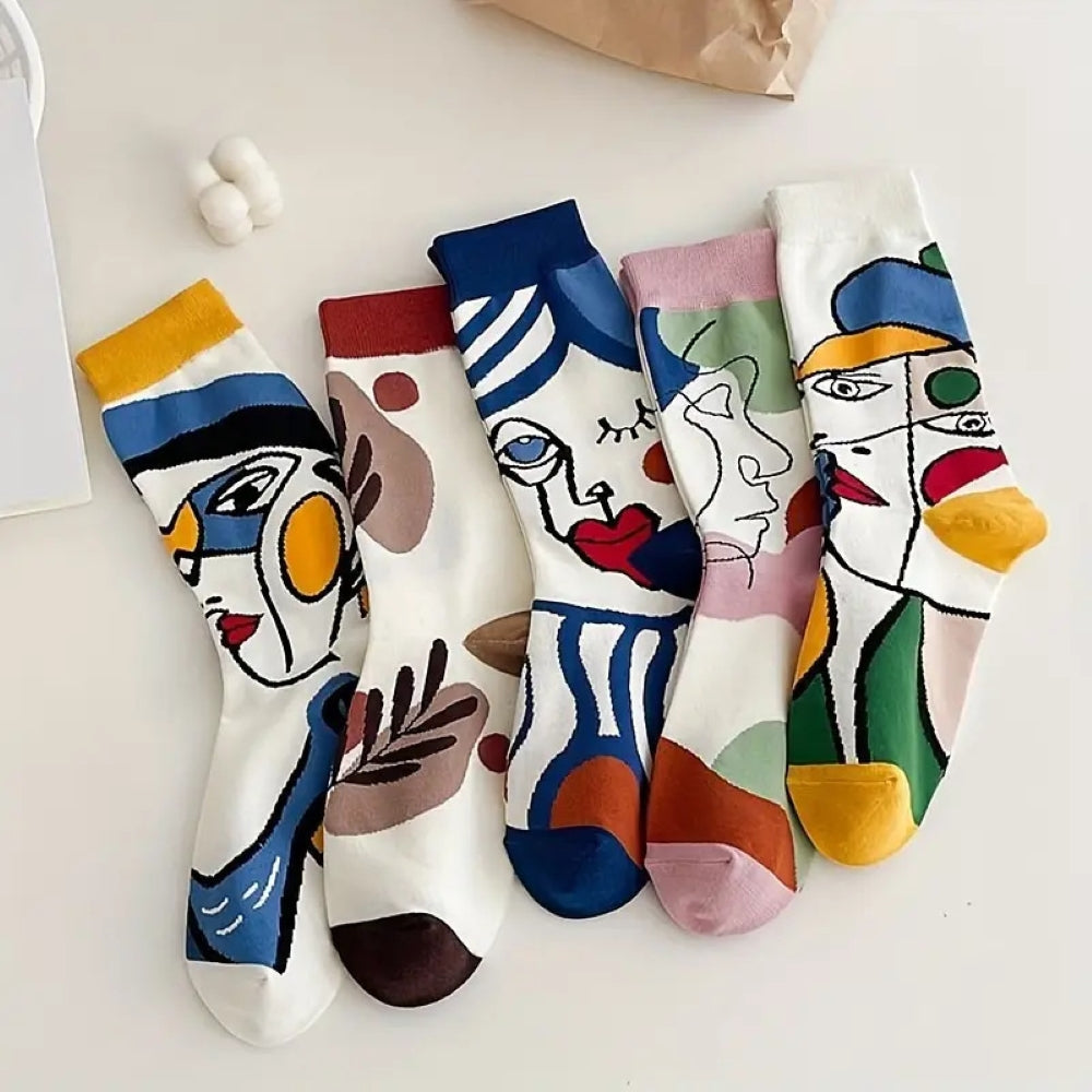 Women color art socks