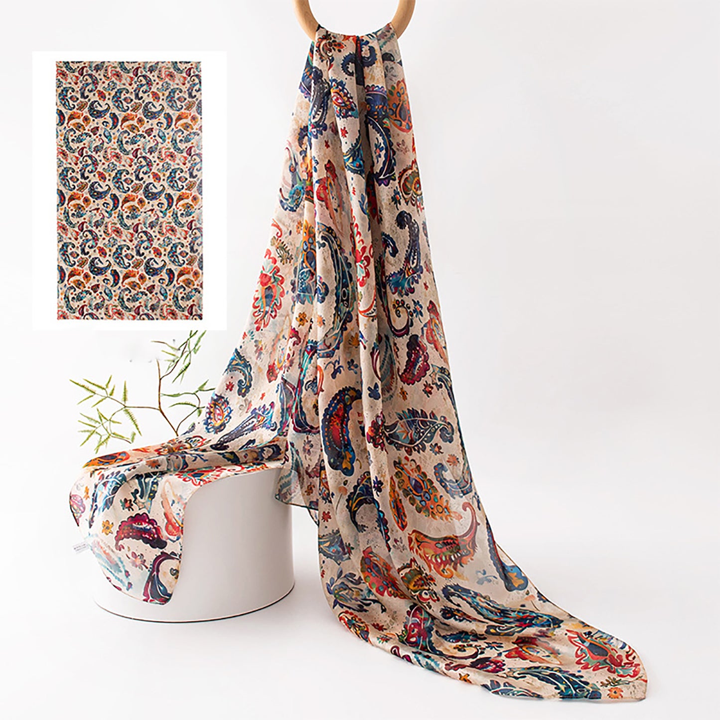 Womens Silk Scarf XL SIZE, 176x110cm