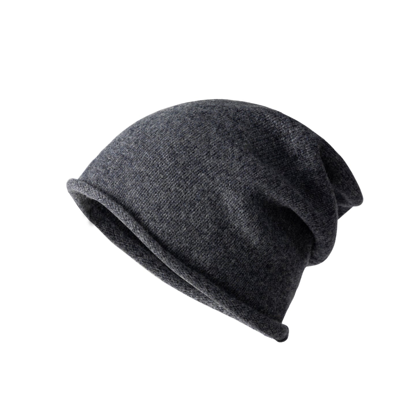 Wool Slouchy Roll Edge Beanie Hat for Women and Men