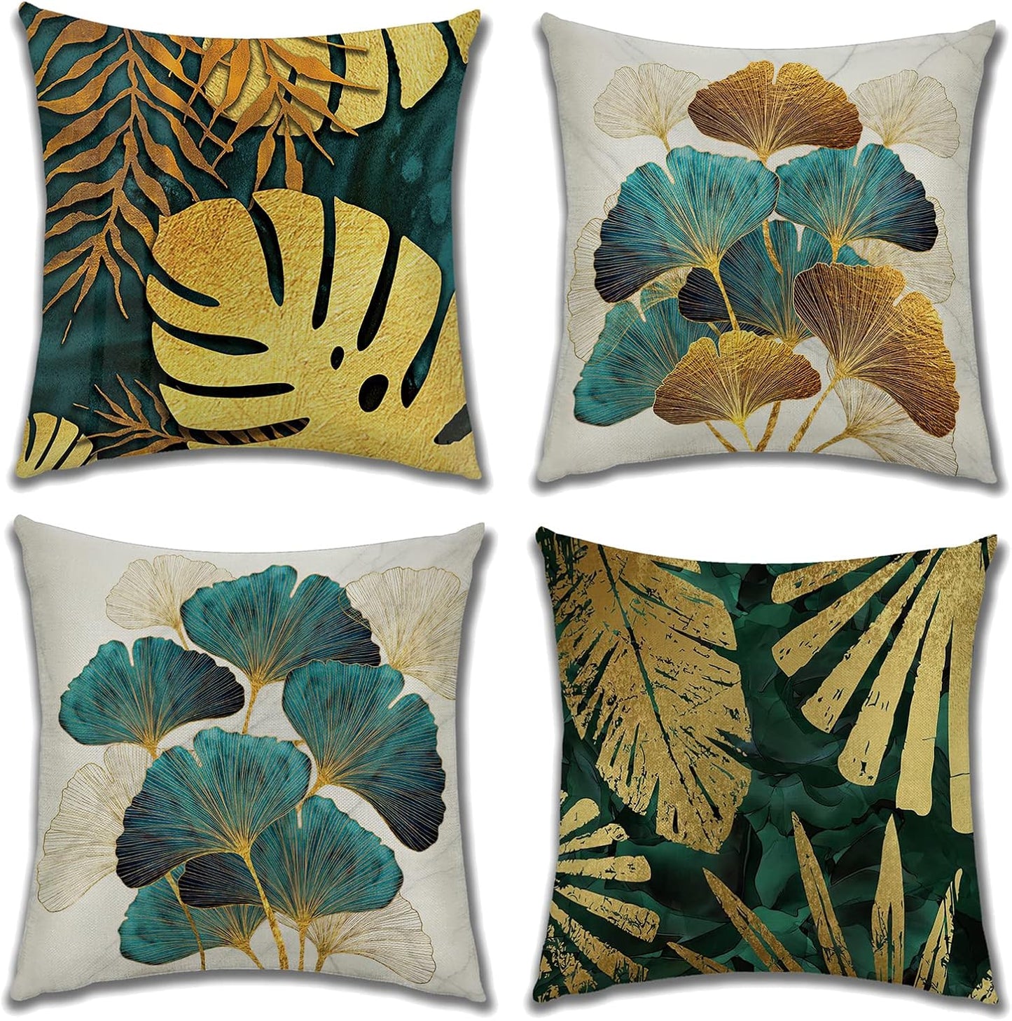 Tree Leaf Pattern Cushion Cover Set of 4
