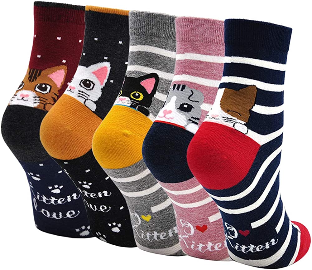 Womens Animal Print Socks Set of 10
