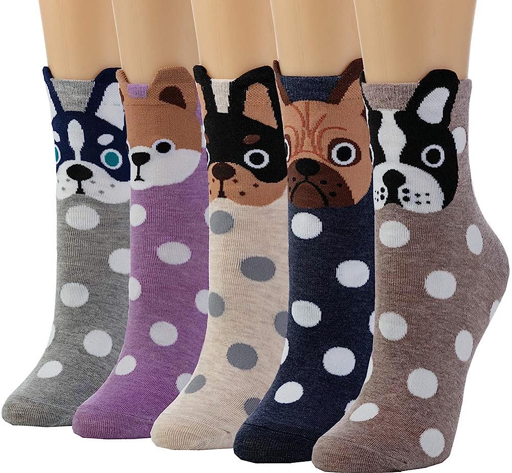 Womens Animal Print Socks Set of 10