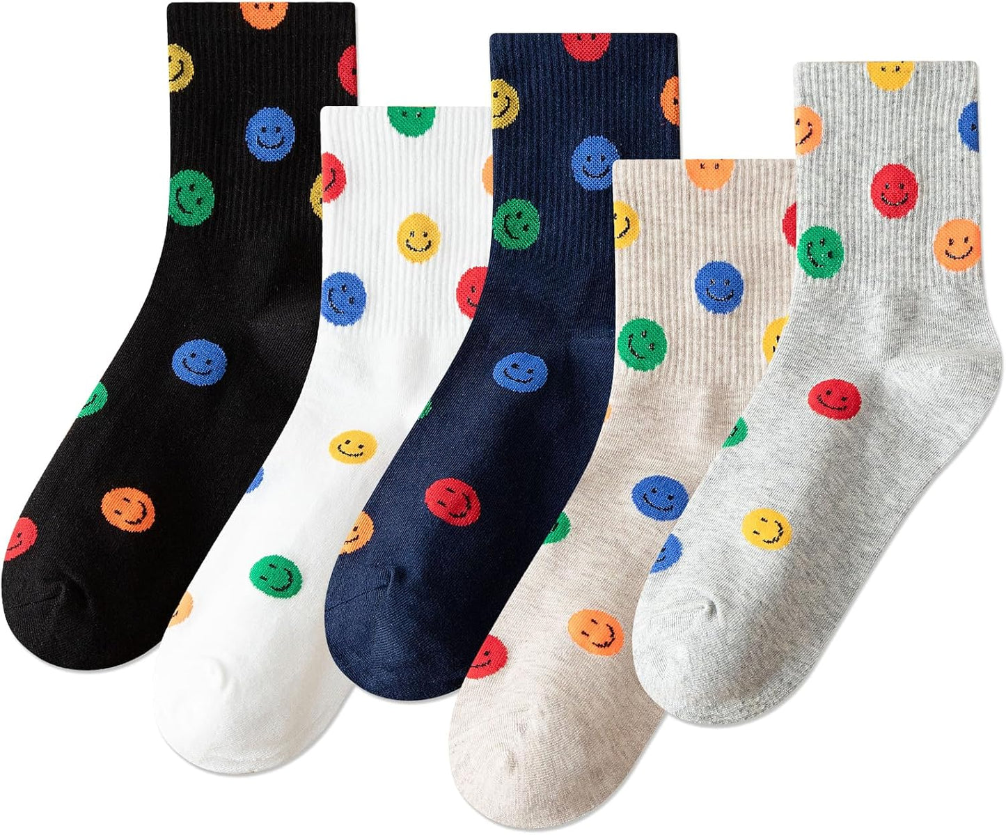 Womens cotton smiley socks