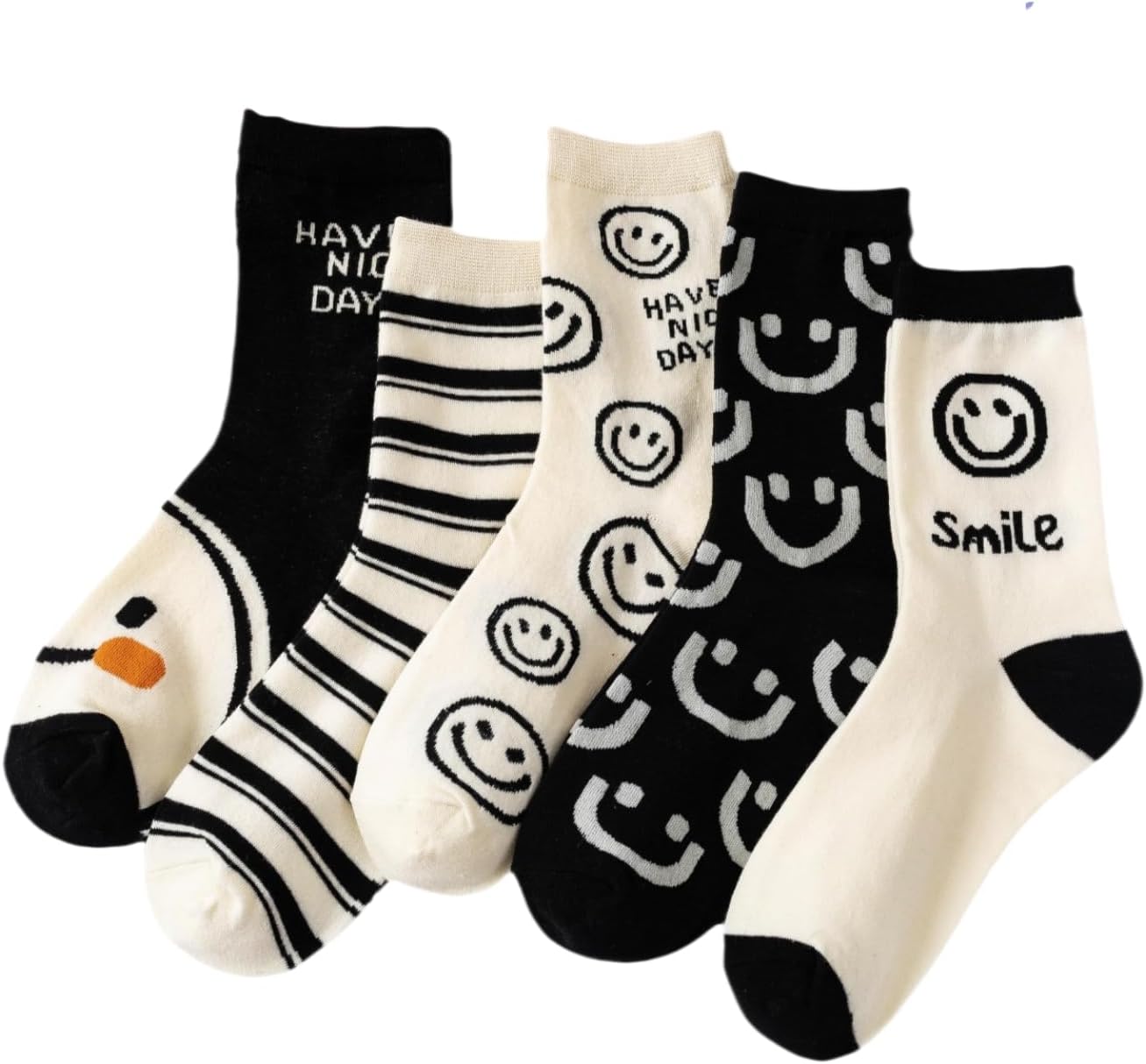 Womens cotton smiley socks