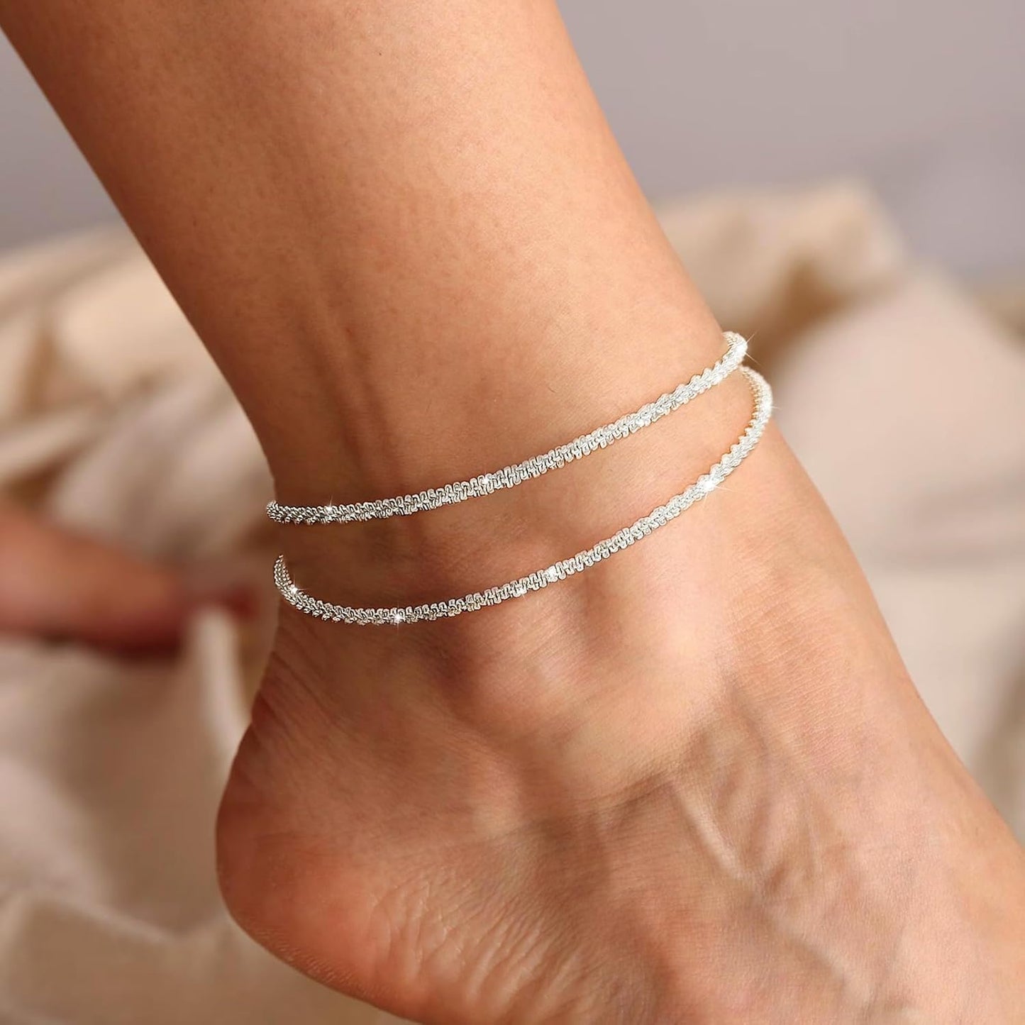 Silver-Plated Anklets