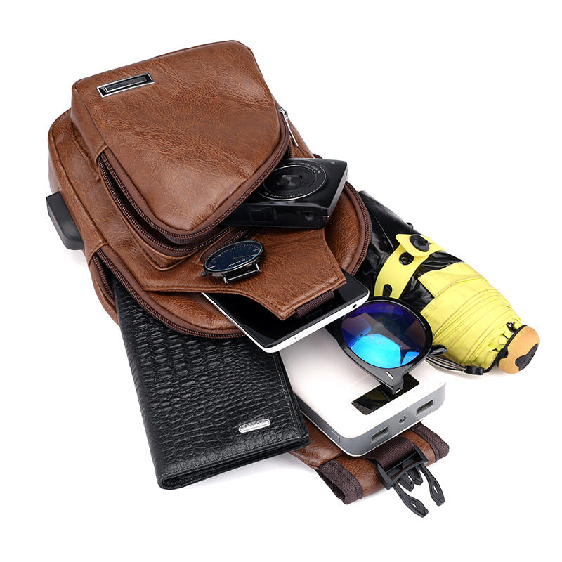 Leather Optic Sling Bag