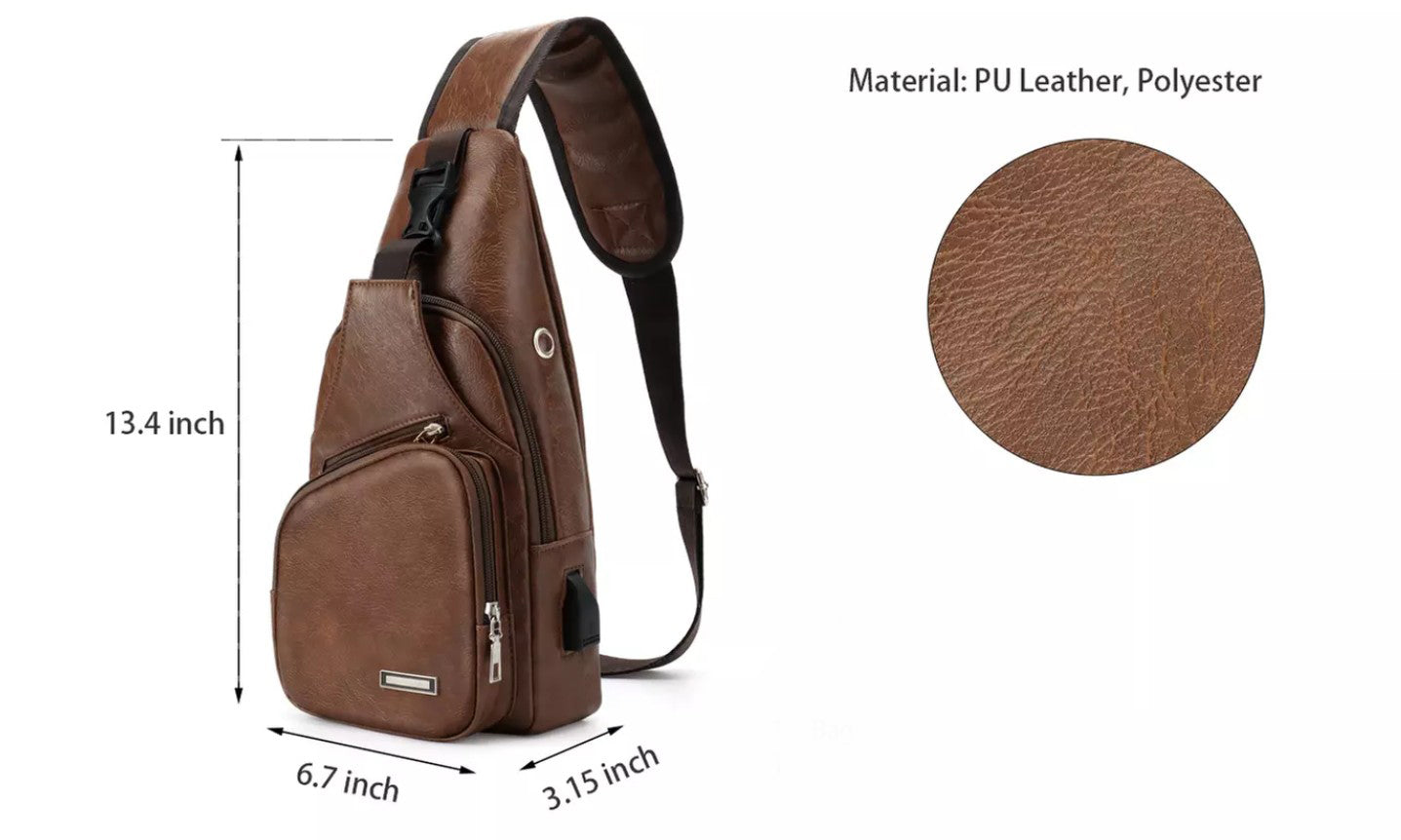 Leather Optic Sling Bag