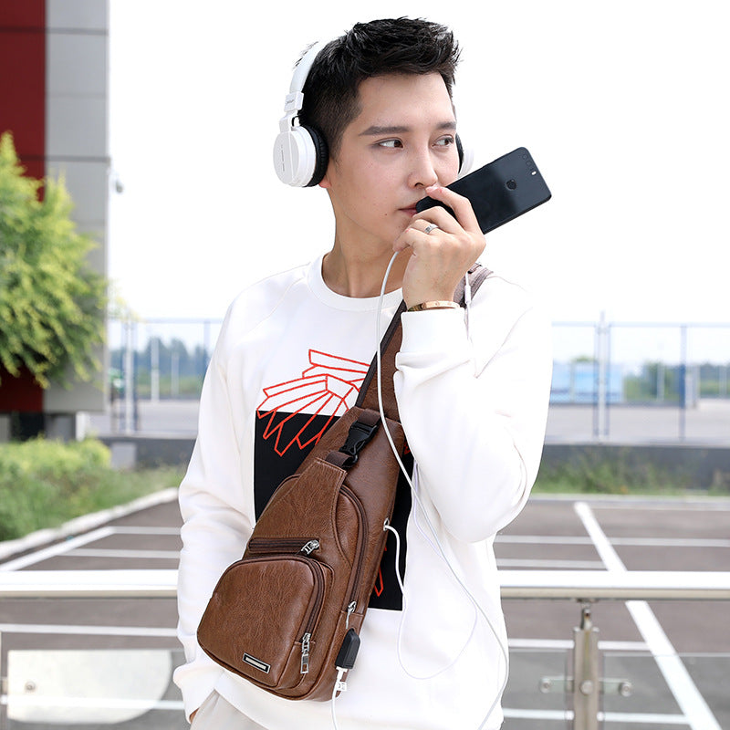 Leather Optic Sling Bag