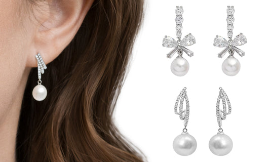 Silver-Plated Earrings with Pearl
