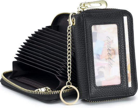 Real Leather Card Holder with Chain