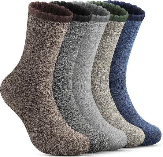 5 Pair Thermal Wool Socks for Men and Women