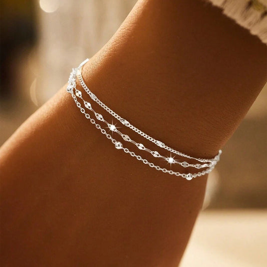 Silver-Plated Multilayer Boho Bracelets