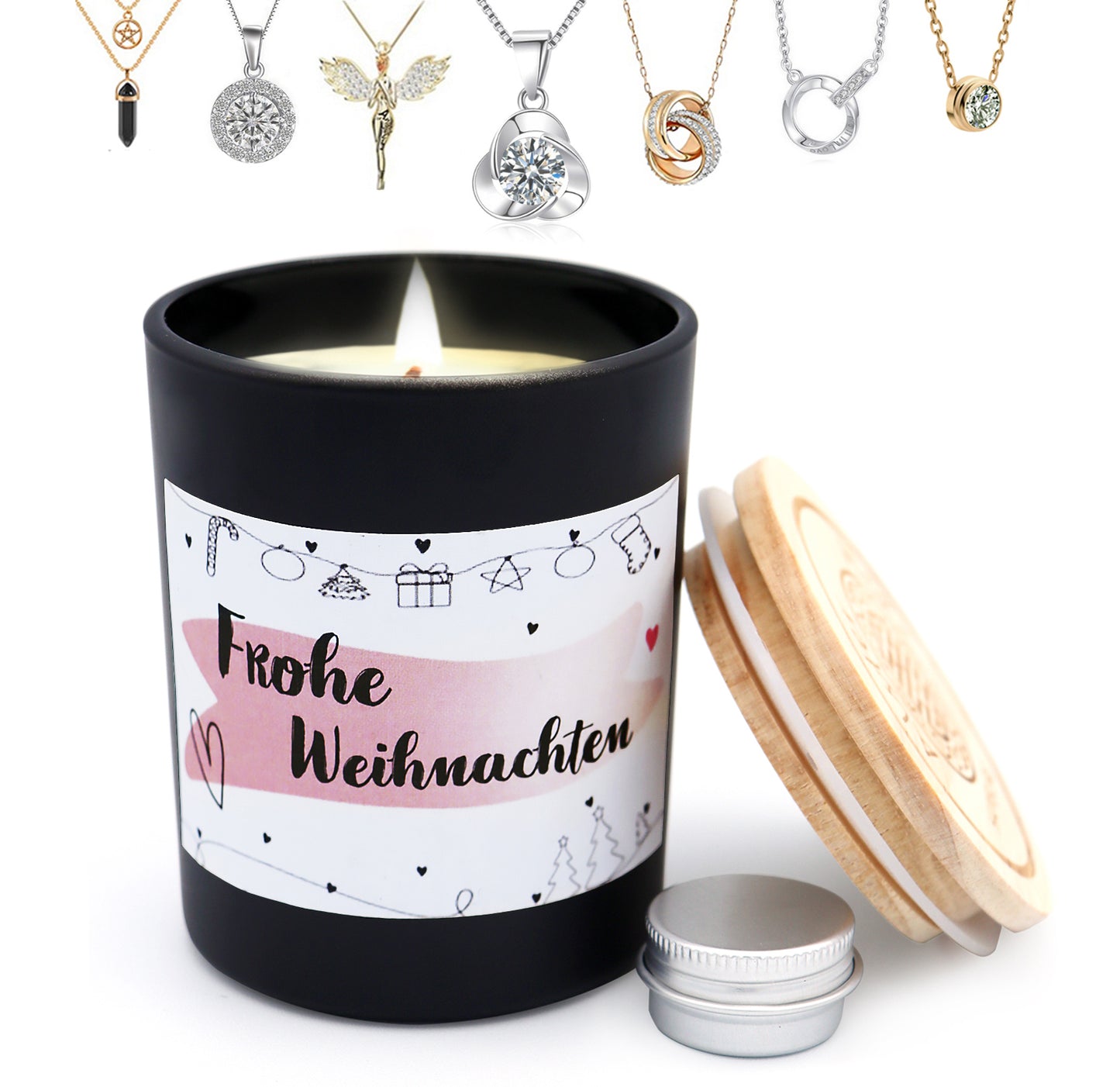 Schmuckkerze, Duftkerze mit Schmuck-Überraschung