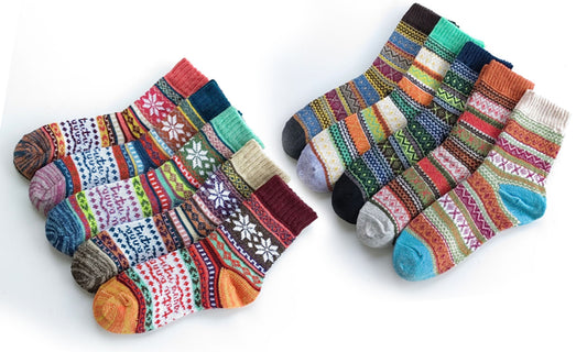 10pairs of Womens Colorful Knitted Wool Socks
