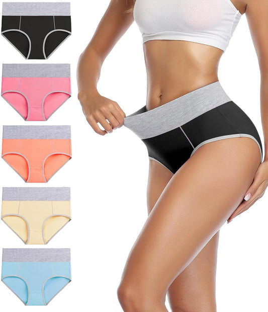 Womens Cotton High Waist Briefs