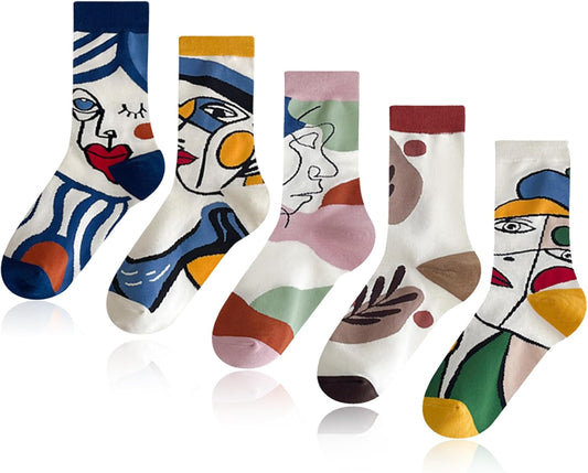 Women color art socks