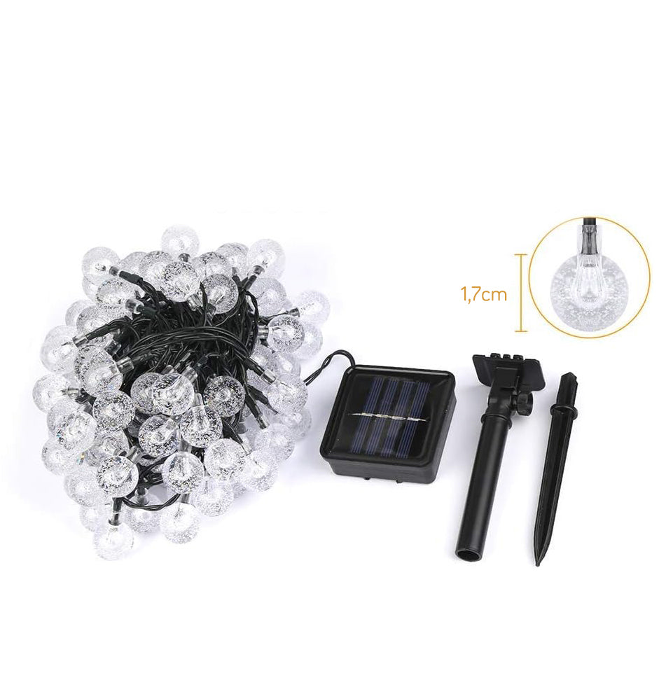 100 Led Solar Bulb Fairy Lights Warm White Color