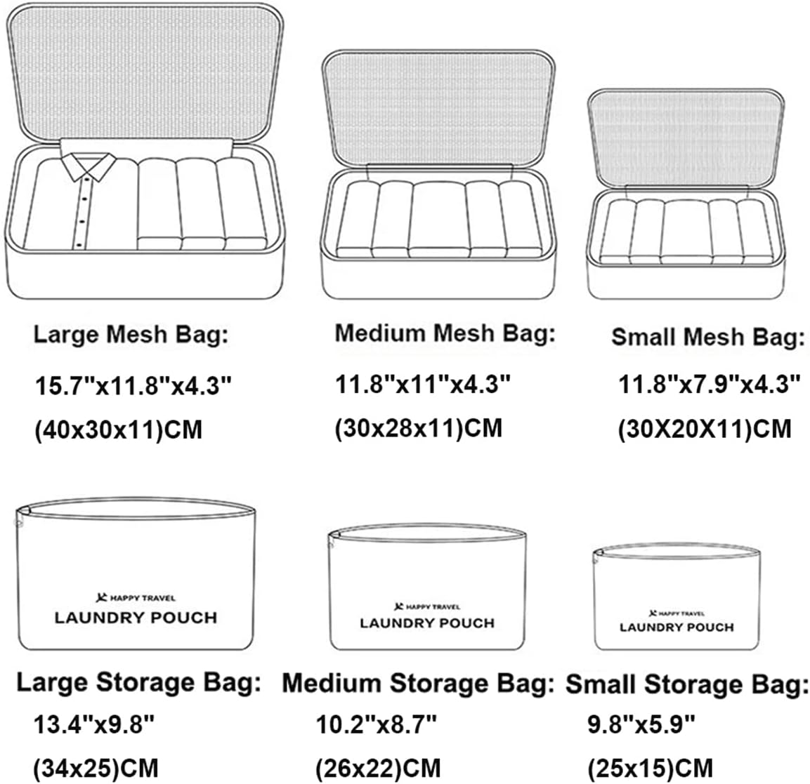 Six-Piece Luggage Organiser Bag Sets