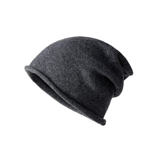 Wool Slouchy Roll Edge Beanie Hat for Women and Men