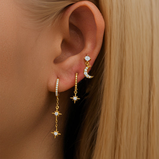 Moon Star Earring Set