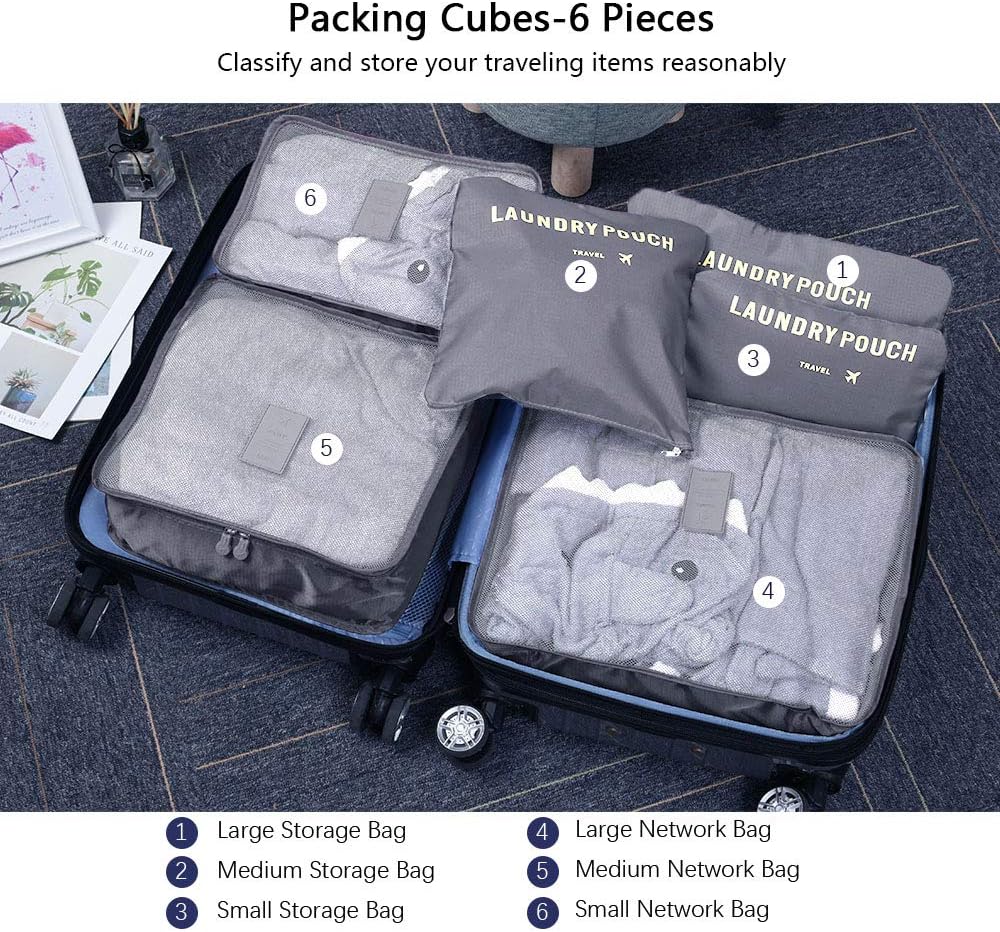 Six-Piece Luggage Organiser Bag Sets
