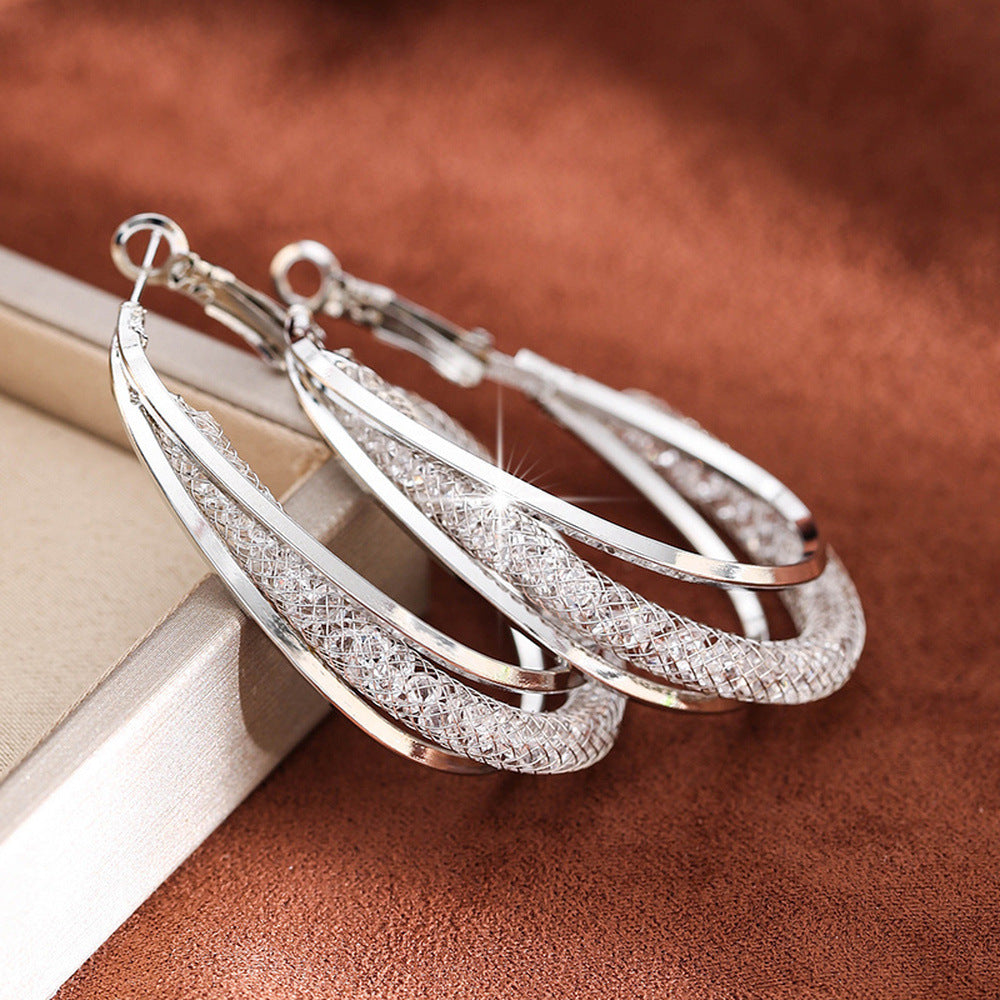 Goldplated Crystal Hoop Earrings