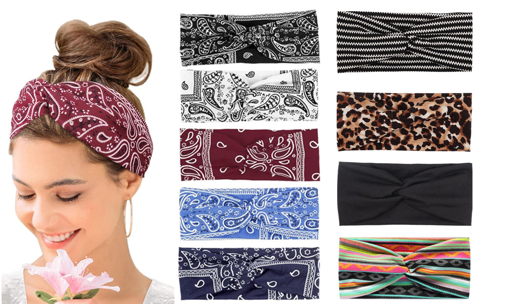 Set of 9 Women Boho Headbands