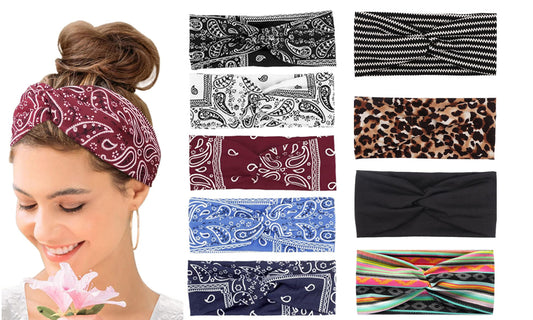 Set of 9 Women Boho Headbands
